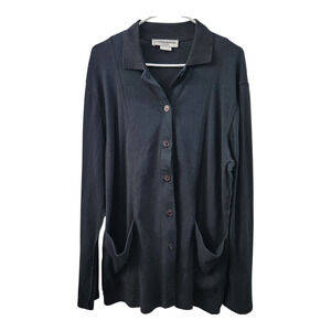 SONIA RYKIEL Knit Cardigan XL Black Quiet Luxury Casual Minimalist Designer